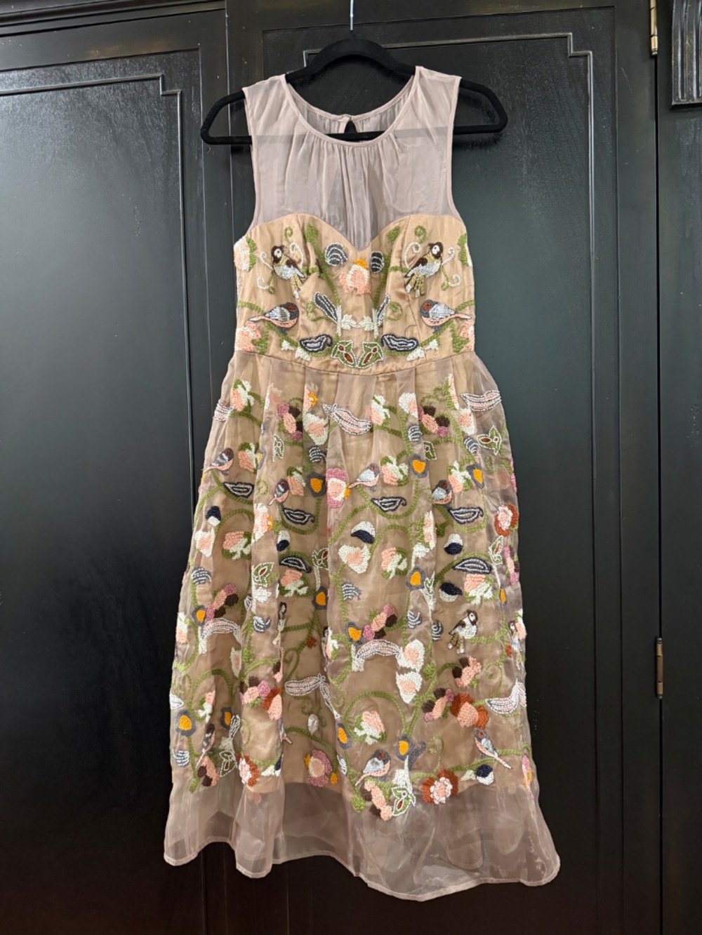 Anthropologie Moulinette Soeurs occasion dress 4 beaded & embroidered - Picture 4 of 9